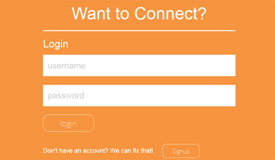 simple login placeholder transition 