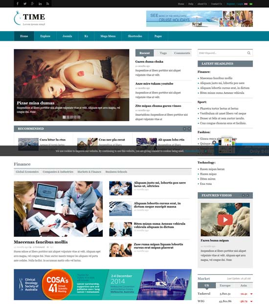 sj time news portal joomla template 