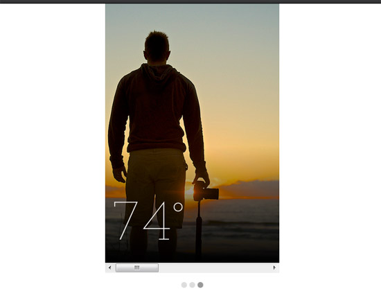 slider like yahoo weather app 