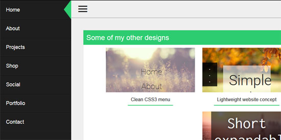 some more ideas slide menu