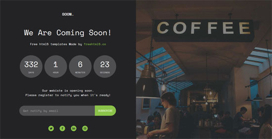 soon free html5 bootstrap coming soon template