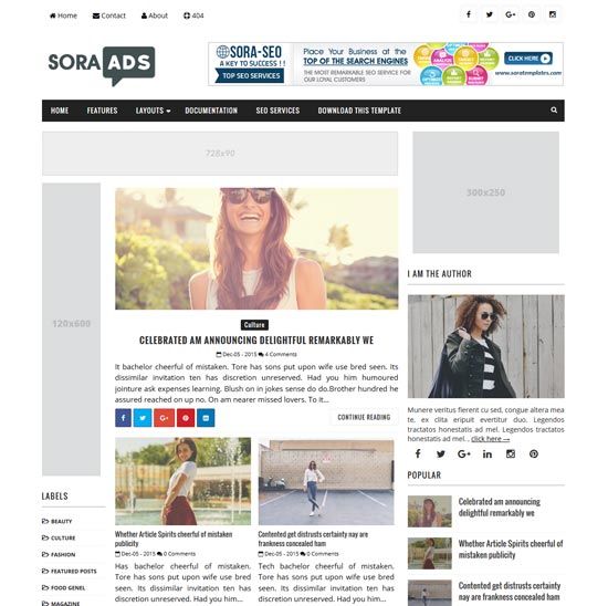 sora ads blogger template