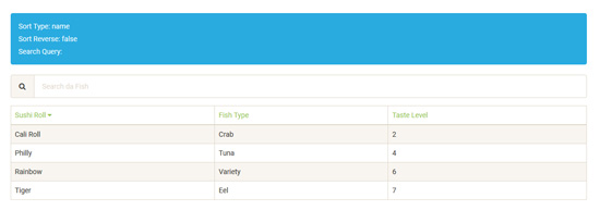 sort and filter a table using angular 