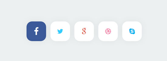 stylish social buttons 