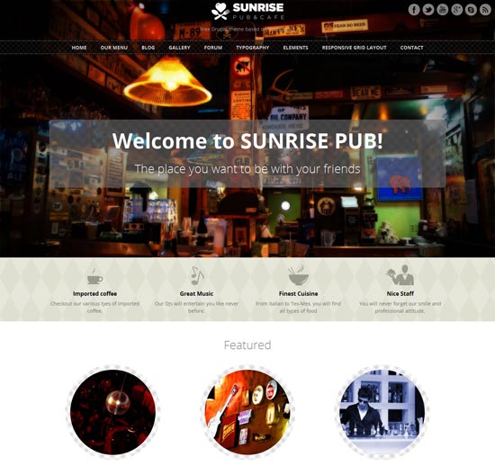 Sunrise - Free Responsive Drupal Theme