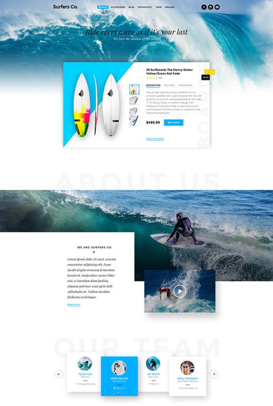 surfers bootstrap ready psd template