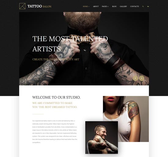 tattoo salon joomla template