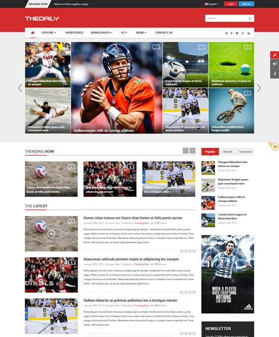 thedaily responsive news portal joomla template 