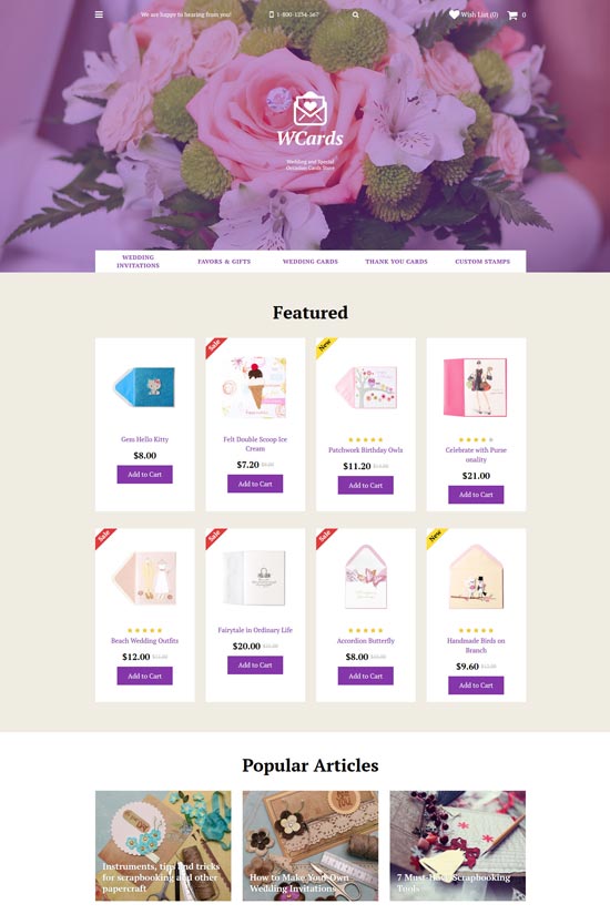 wedding accessories opencart template