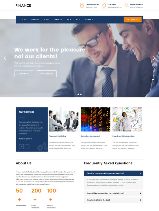 zt finance responsive joomla template 