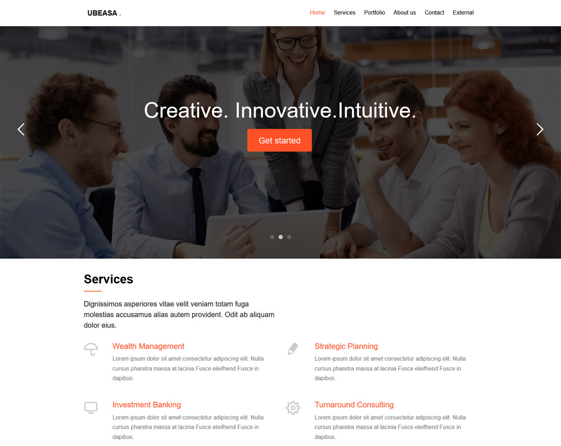 ubeasa free html website templates